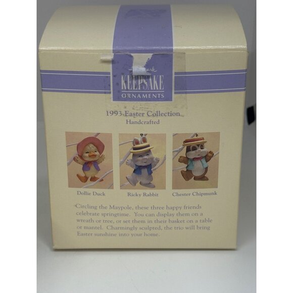 VTG 1993 Hallmark Keepsake Ornament “Maypole Stroll” with Display Basket Decor - Picture 7 of 9